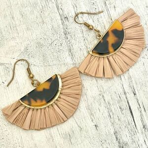 Leopard tortoise shell paper gold tone earrings